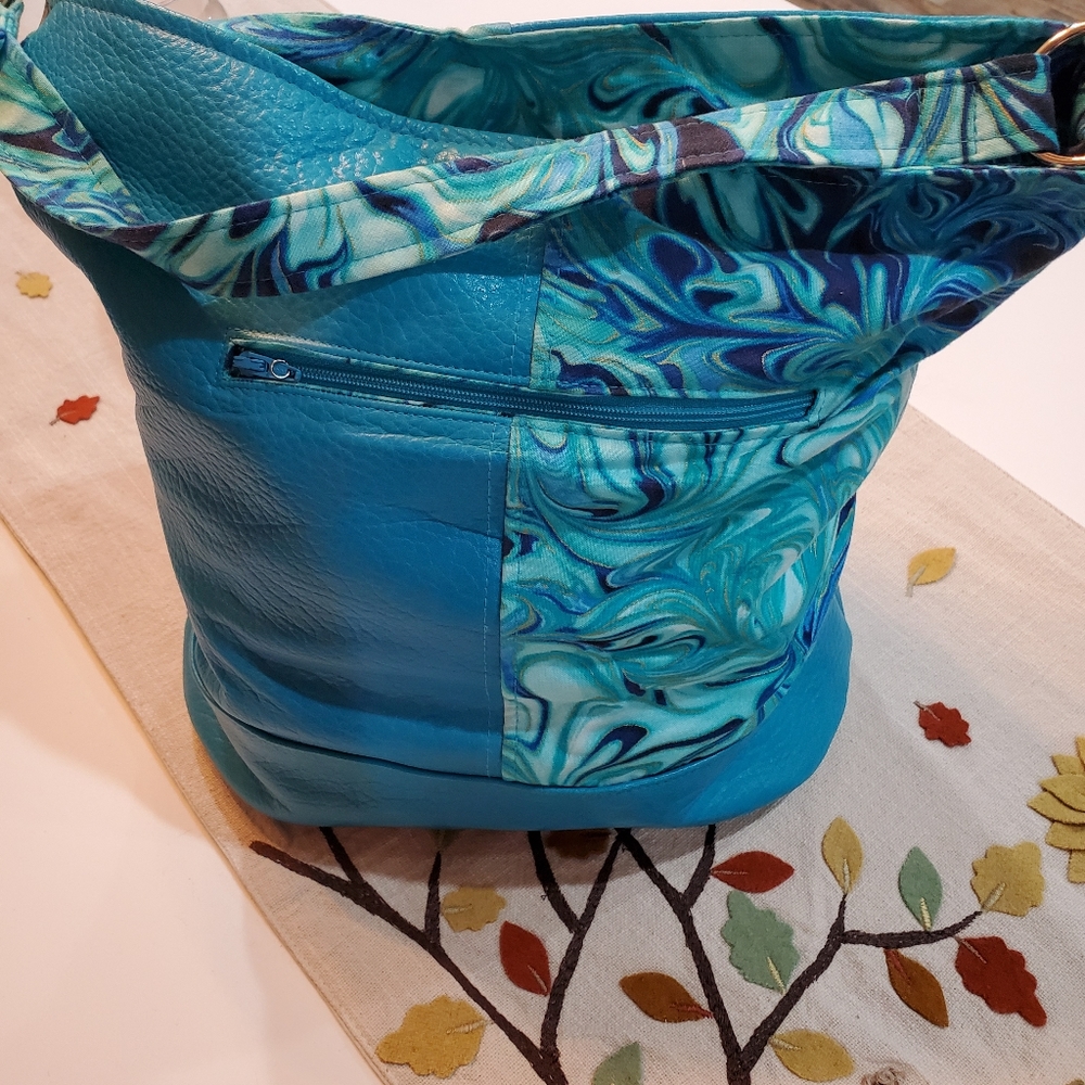 Handmade turquoise bag set